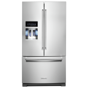 ﻿Kitchenaid® 26.8 Cu. Ft. Standard-Depth French Door Refrigerator with Exterior Ice and Water Dispenser – KRFF577KPS