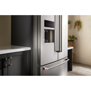 ﻿Kitchenaid® 26.8 Cu. Ft. Standard-Depth French Door Refrigerator with Exterior Ice and Water Dispenser – KRFF577KPS