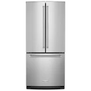 Kitchenaid® 20 cu. Ft. 30-Inch Width Standard Depth French Door Refrigerator with Interior Dispense KRFF300ESS