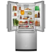 Kitchenaid® 20 cu. Ft. 30-Inch Width Standard Depth French Door Refrigerator with Interior Dispense KRFF300ESS